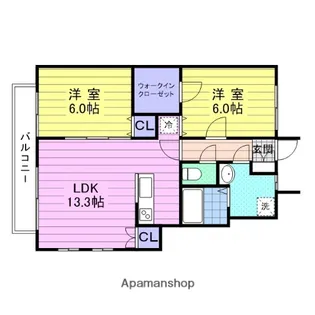 アヴァンセタウンB【101号室】の間取り