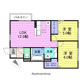 クローバーヒルズA【1階】の間取り