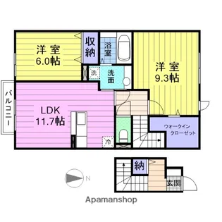 クローバーヒルズB【2階】の間取り