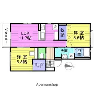 メゾン・ドール中野E【1階】の間取り