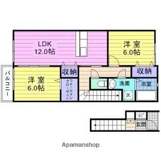 ボヌール七ヶ浜【203号室】の間取り