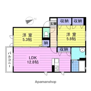エクセレントガーデンA【202号室】の間取り