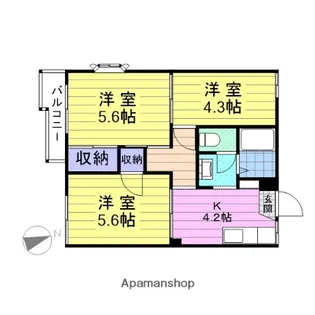 シュガーグランデュールA【2階】の間取り