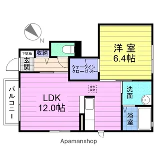 クレールハウスB【1階】の間取り