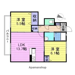 シャーメゾンシンフォニー【1階】の間取り