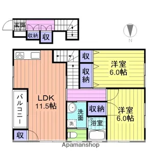 メゾン・フィレンツェ【202号室】の間取り
