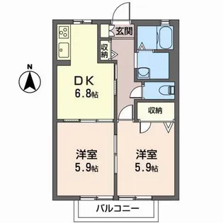 ヴィラージュ・S【2階】の間取り