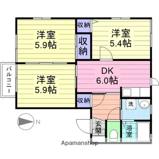 サンパティークC【201号室】の間取り