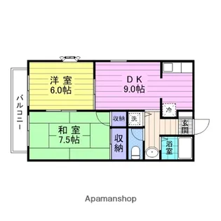 宮城県仙台市宮城野区福室3丁目【アパート】の間取り
