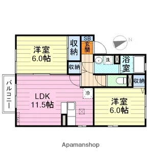 リジェールB【2階】の間取り