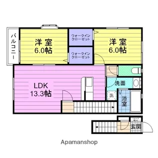 カーサ・フィオーレ【2階】の間取り
