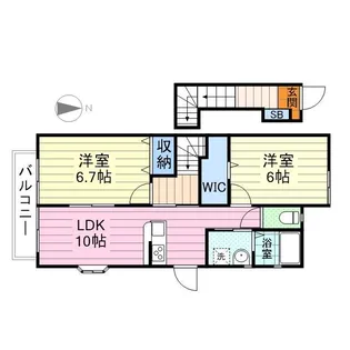 クレアトゥール【2階】の間取り
