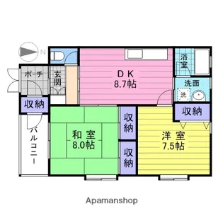 宮城県仙台市宮城野区高砂1丁目【アパート】の間取り