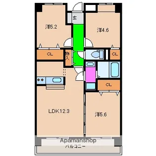 オーブ【205号室】の間取り