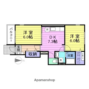 宮城県仙台市宮城野区岩切字堰下【アパート】の間取り