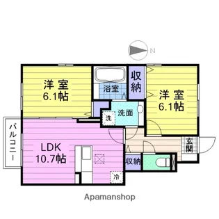 セレッソヤワタA棟【1階】の間取り