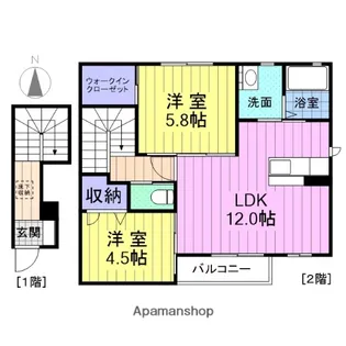 パデシオン岩切【203号室】の間取り