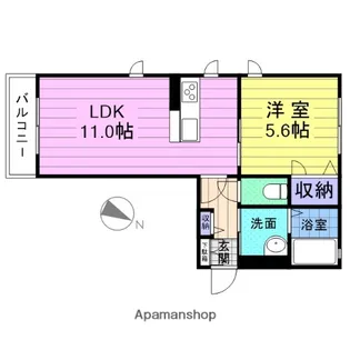 シャーメゾンロハス【203号室】の間取り