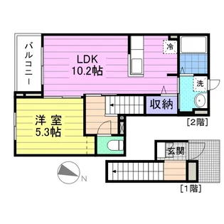 レジデンスアズマⅡ【2階】の間取り