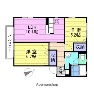 ボヌールⅡ【201号室】の間取り