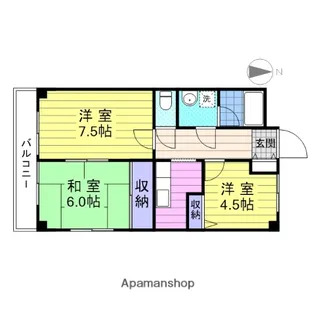 クオーレ白鳥【2階】の間取り