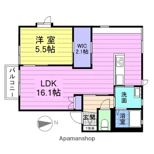 ジュネス高崎【201号室】の間取り
