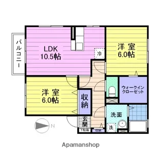 グローリオ城南A【1階】の間取り