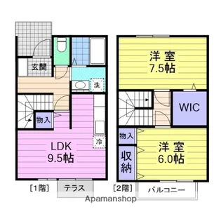 セジュールひかりE棟【1階】の間取り