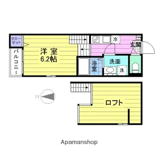 宮城県仙台市宮城野区栄4丁目【アパート】の間取り