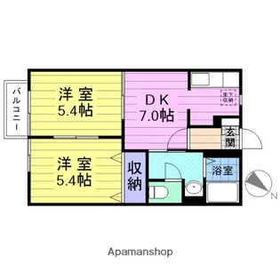 ファミーユ境山Ⅰ【1階】の間取り