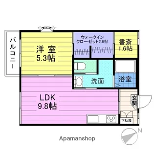 シュガーグランデュールF【2階】の間取り