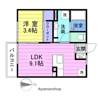 D−ROOM伝上山【2階】の間取り