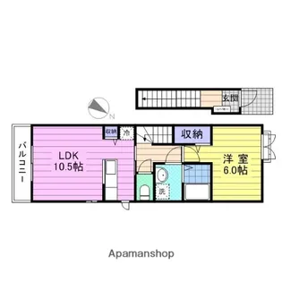 シャトレ菊ヶ岡A【2階】の間取り