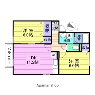 ディアコートC【2階】の間取り
