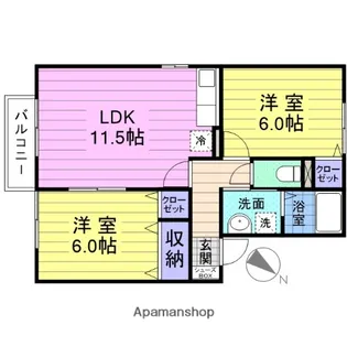 ディアコートC【1階】の間取り