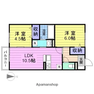パークフラッツ多賀城【1階】の間取り