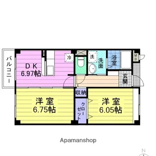 サニーセトル弐号館【1階】の間取り