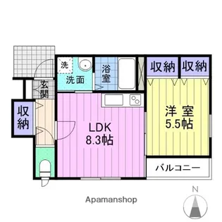 ライジングスターB棟【1階】の間取り