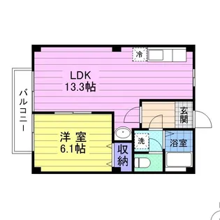 コーポさざんかⅡ【1階】の間取り