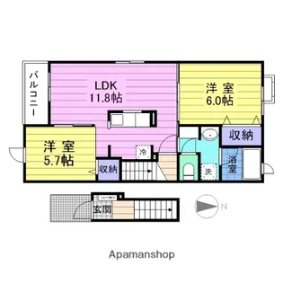 グランアムール【2階】の間取り