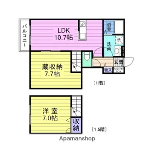 ベルリード出花A【103号室】の間取り