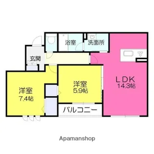 ディアフィールド【2階】の間取り