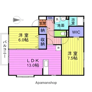 ローランドホワイトC【2階】の間取り