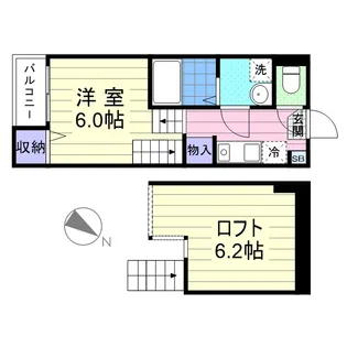 ハーモニーテラス福室【1階】の間取り