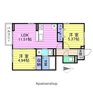 パークフラッツ桜木【1階】の間取り