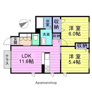 シャーメゾン菅谷台Ⅶ【1階】の間取り