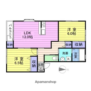 メイプルタウンA【103号室】の間取り