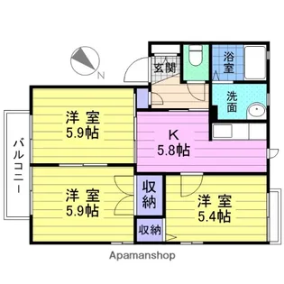 サニーコート参番館【2階】の間取り