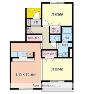 グローリアⅠ【102号室】の間取り