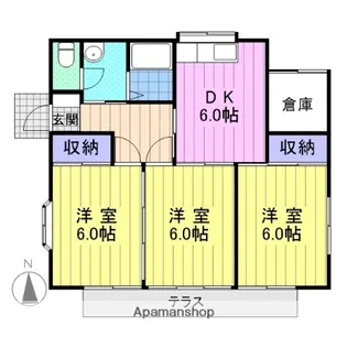 宮城県多賀城市山王字山王二区【一戸建】の間取り